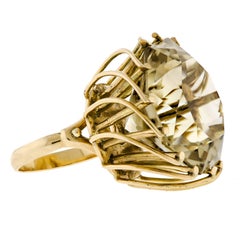 Vintage 14 Karat Gold and Citrine Cocktail Ring