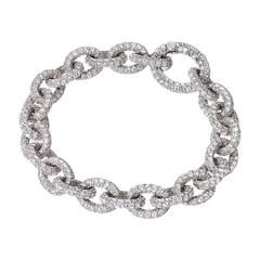 Renesim Pave Brilliant Broad Link Diamond Bracelet 