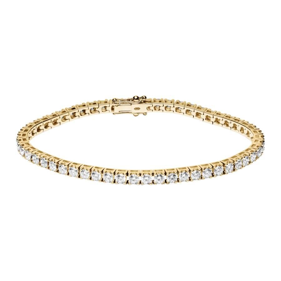 Renesim 5.38 Carats Diamonds Gold Tennis Bracelet  For Sale