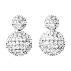 Renesim Spherical Pave Diamond Gold Earrings