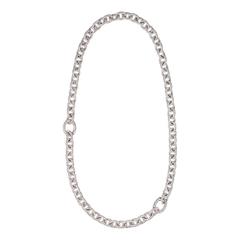 Renesim 23 Carat Pave Diamond Gold Long Link Chain Necklace
