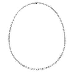 Renesim 16.6 Carats Emerald Cut Diamond Gold Collier Necklace