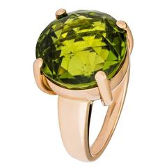 Renesim Rubelite Peridot Rose Gold Round Ring