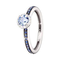 Renesim Blue Sapphire Diamond White Gold Ring