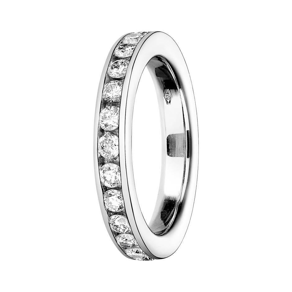 Renesim Channel Set Diamond White Gold Eternity Ring For Sale