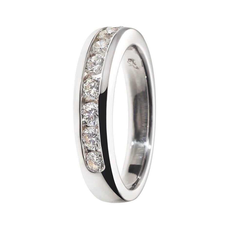 Renesim Channel-Set Diamond White Gold Eternity Ring For Sale