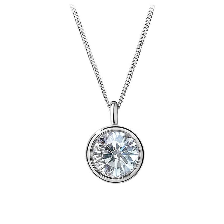 Renesim 1.17 Carat Diamond White Gold Pendant For Sale
