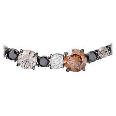 RENESIM Fancy Coloured Diamond Necklace in Black and Brown