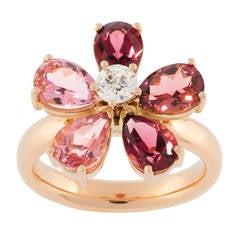 RENESIM Ring with Sparkling Bloom Made of Tourmalines