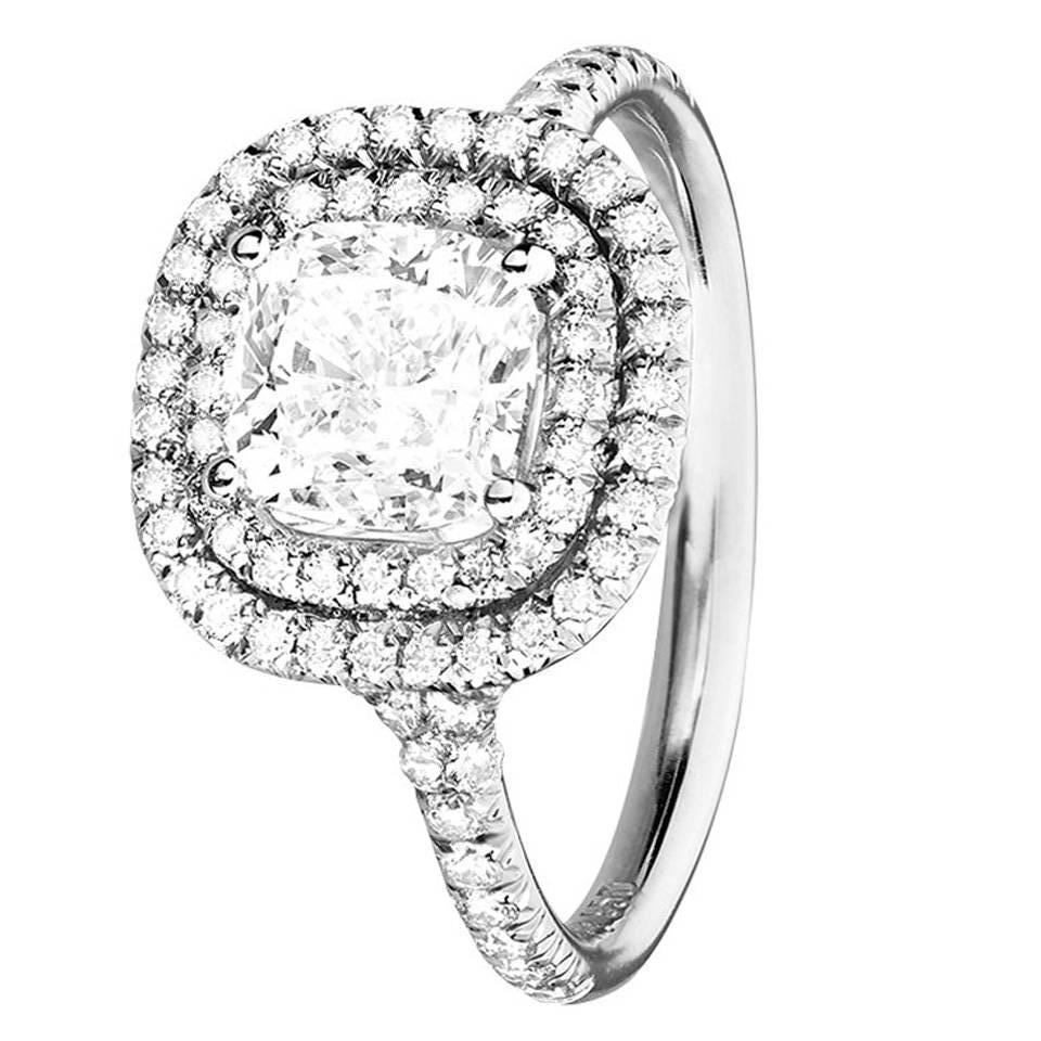 Renesim Cushion Cut Diamond Cluster Ring For Sale