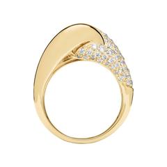Renesim Pave Diamond Gold Knot Ring