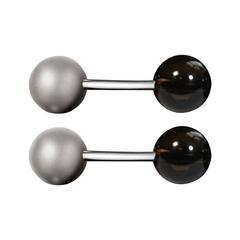 Renesim Smoky Quartz Gold Sphere Cufflinks