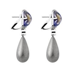 Renesim Iolite Brilliant Gold Drop Earrings