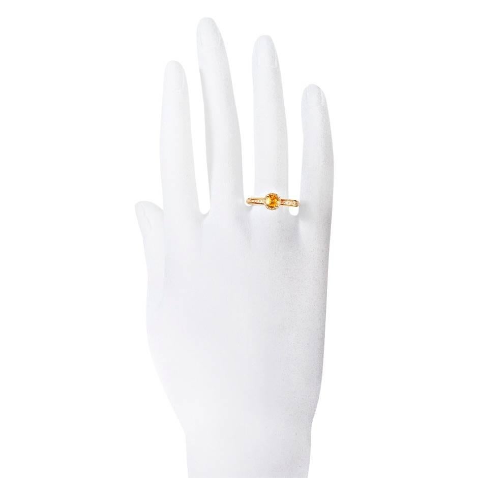 Women's Renesim Yellow Sapphire Diamond Rose Gold Ring For Sale