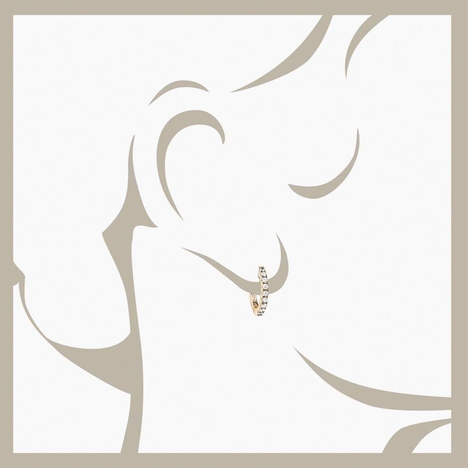 Contemporary Renesim Diamond Rose Gold Hoop Earrings For Sale