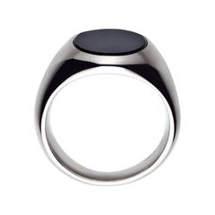 Renesim Onyx White Gold Signet Ring