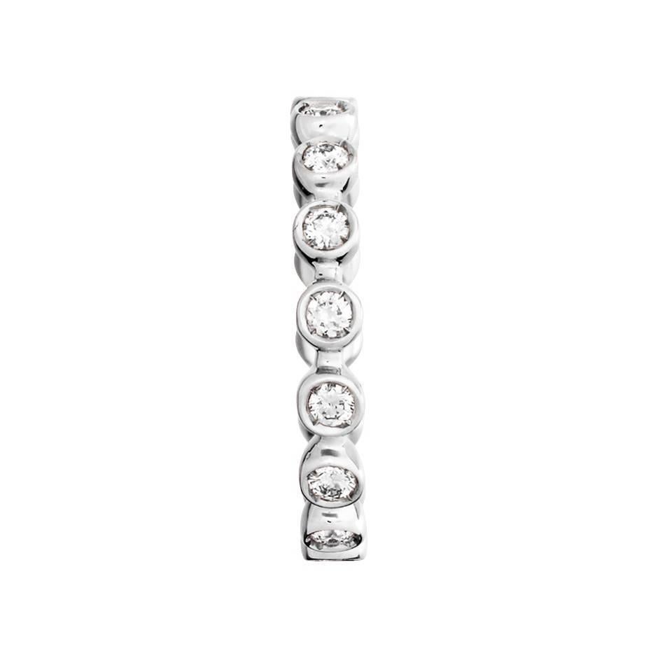 Renesim Bezel Set Diamond White Gold Eternity Ring In New Condition For Sale In Munich, DE