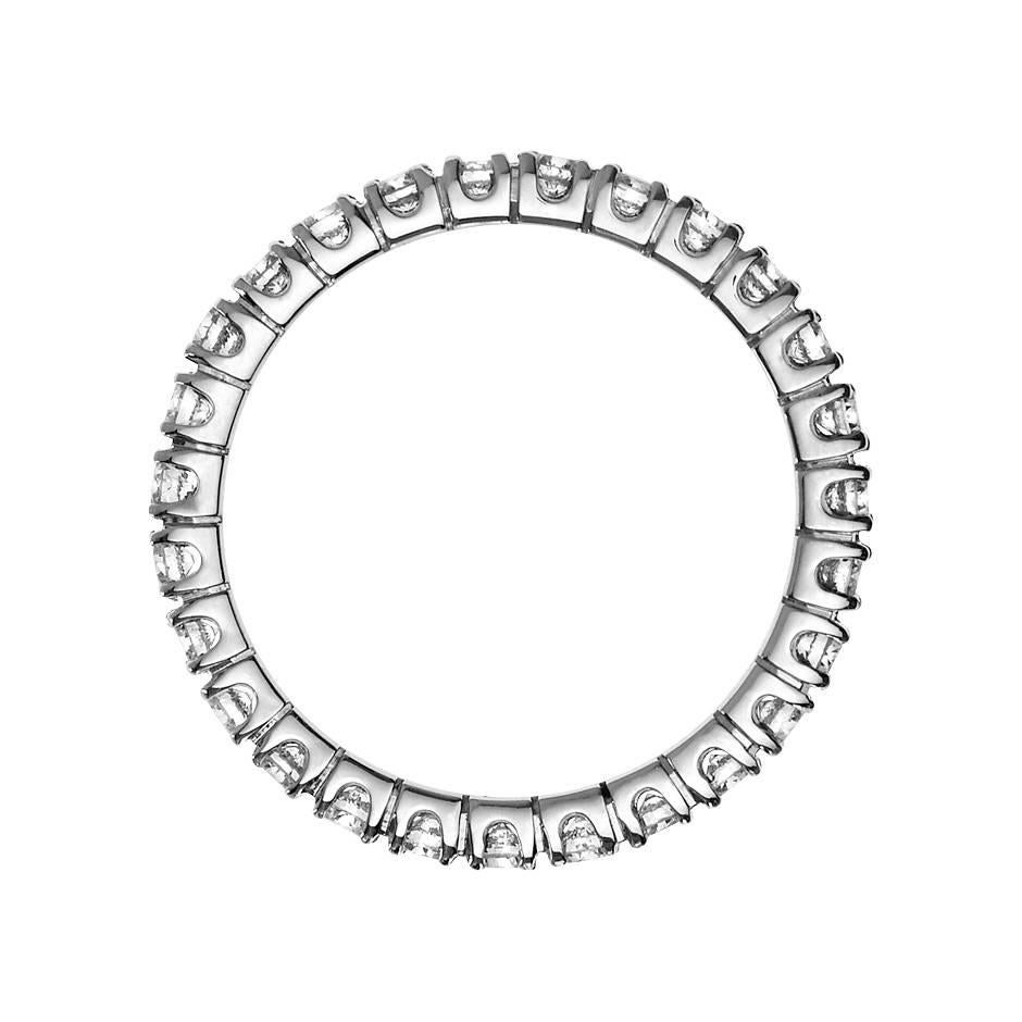 Contemporary Renesim Prong-Set Diamond White Gold Eternity Ring For Sale