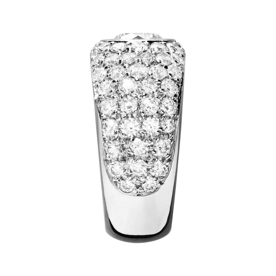 Renesim 1 Carat Brilliant and Pave Diamond Gold Ring In New Condition For Sale In Munich, DE