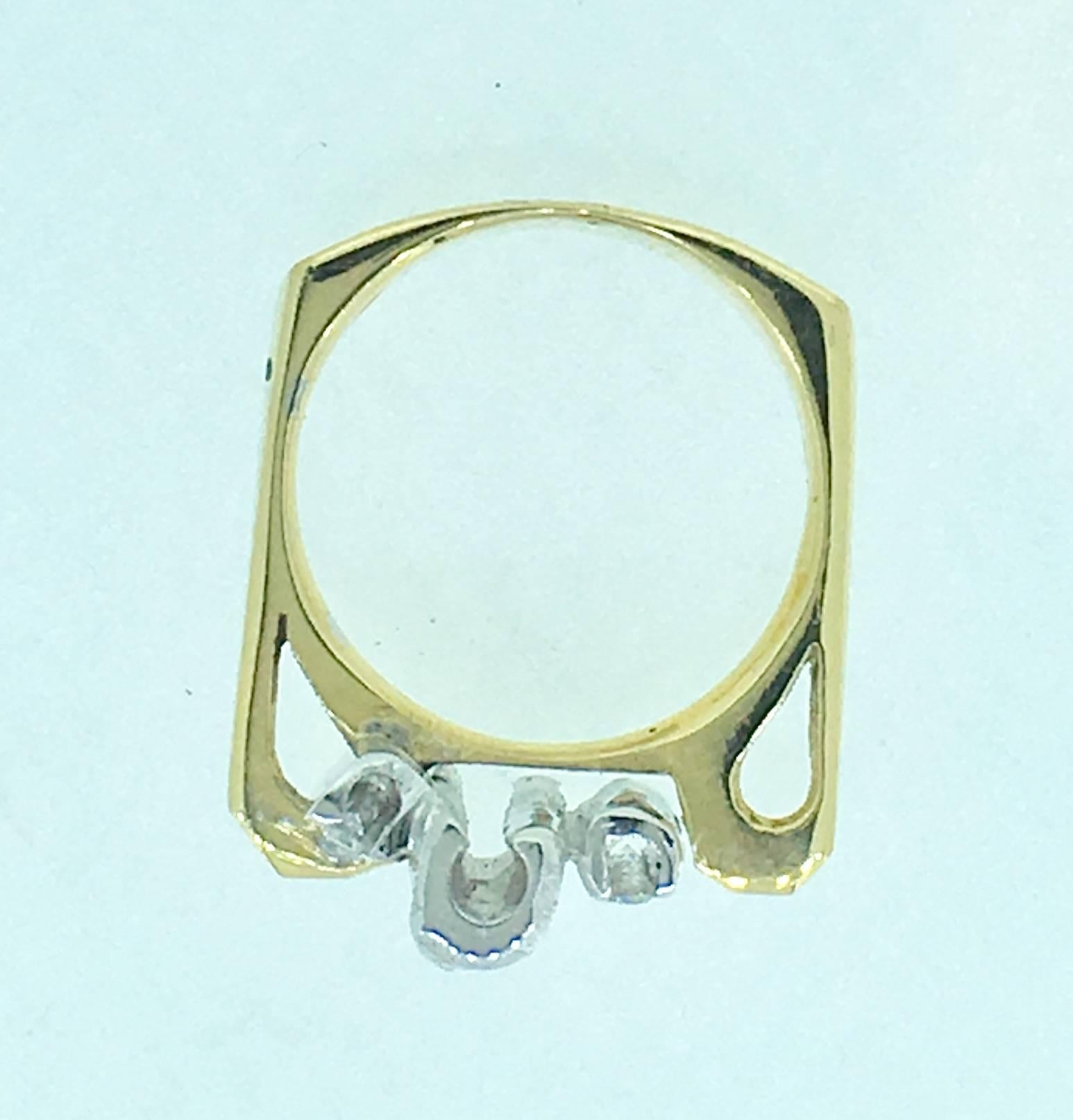 Women's  L.Van Giel Diamond and Gold Modernist Ring For Sale