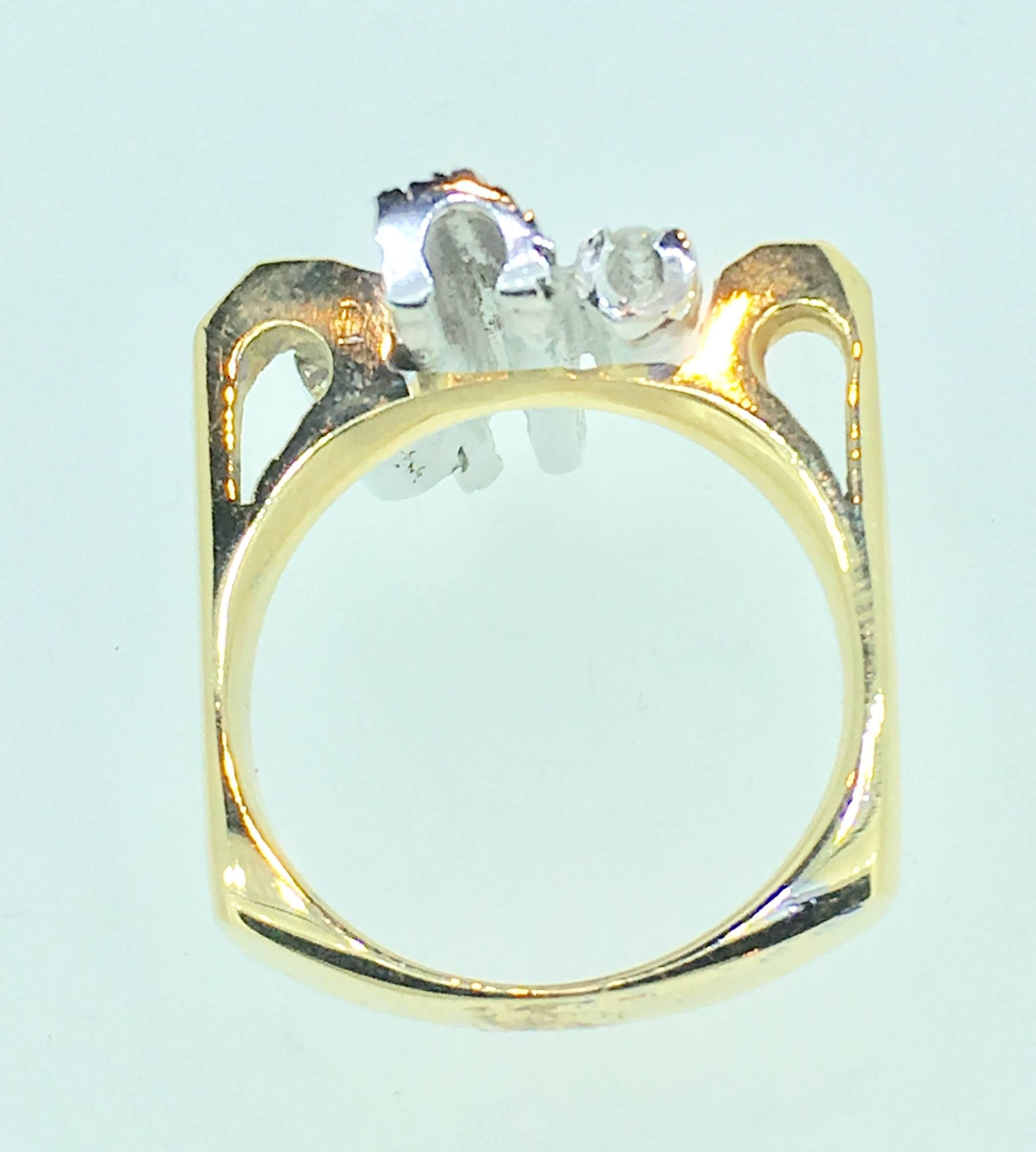  L.Van Giel Diamond and Gold Modernist Ring In New Condition For Sale In Antwerpen, BE