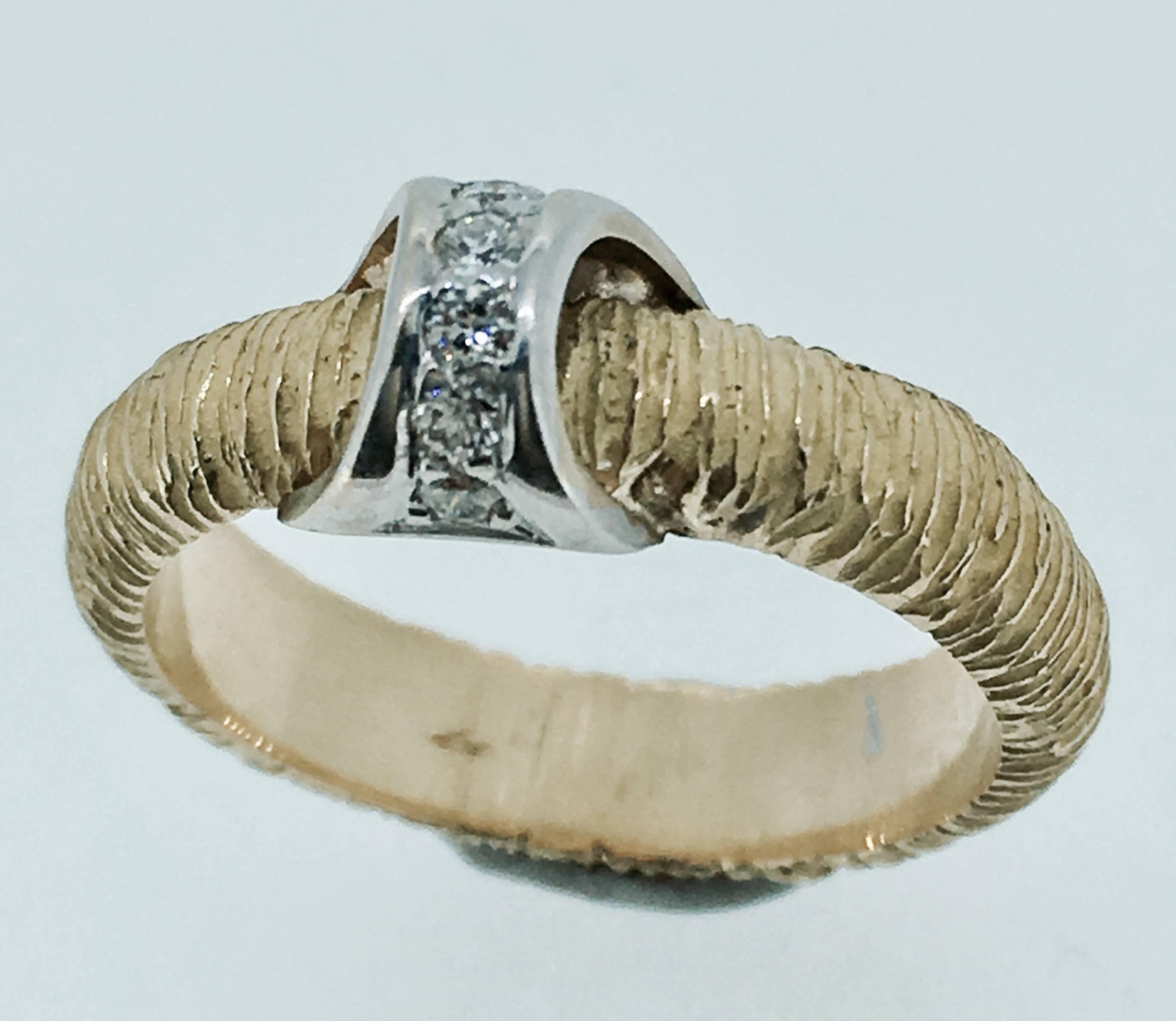 Women's S.Van Giel Diamonds and Gold Modernist Wedding Ring