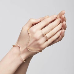 Paige Novick Yellow Gold Infinity Curved Hinged Bracelet with Diamond Pave