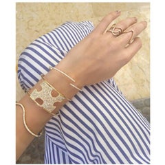 Paige Novick Missing Piece Diamond Pave 18k Yellow Gold Cuff Bracelet