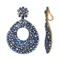 Sapphire Diamond Gold Earrings 4