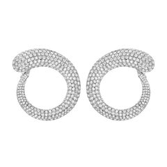 Diamond Pavé Gold Spiral Earrings