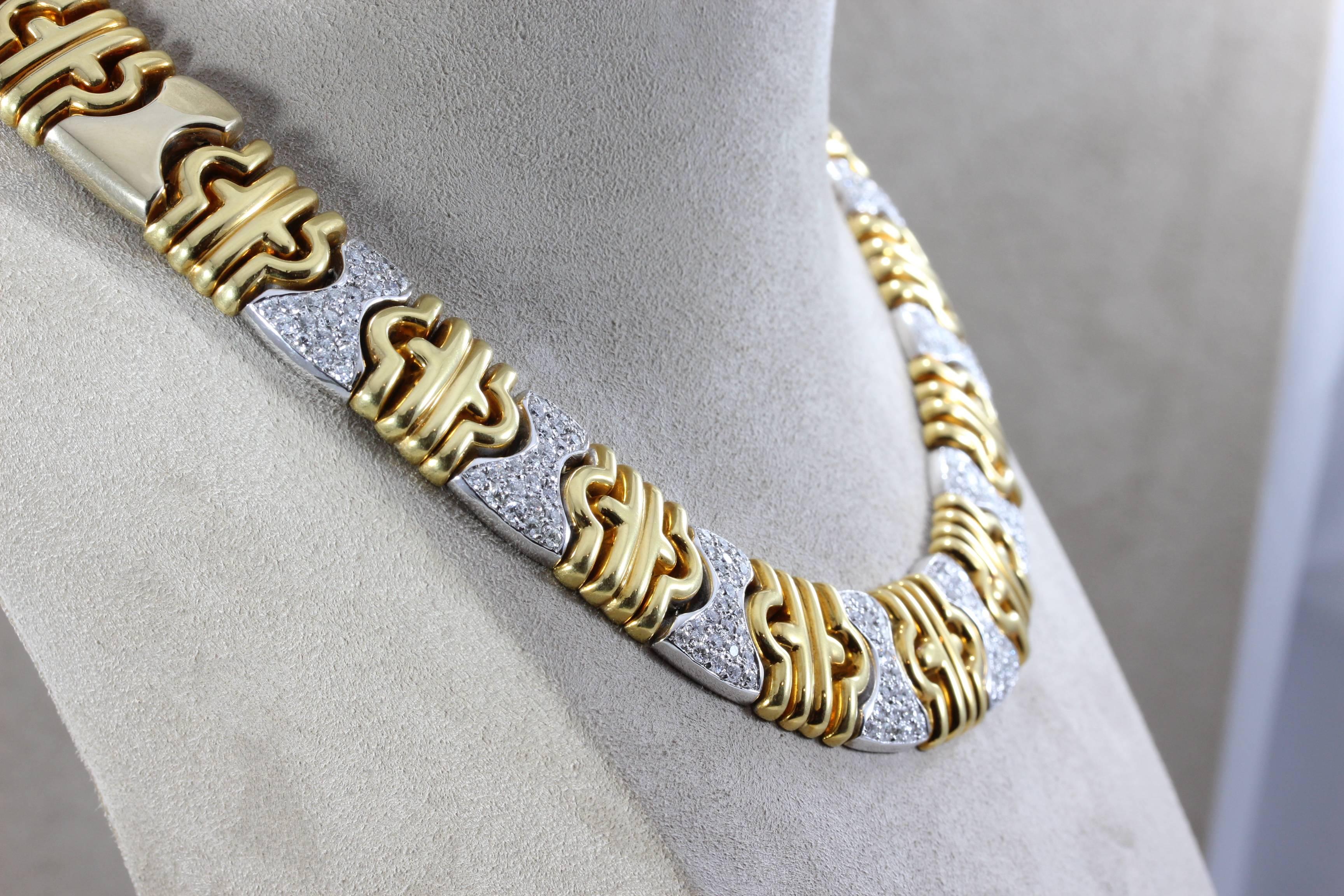 italian two-tone gold necklace