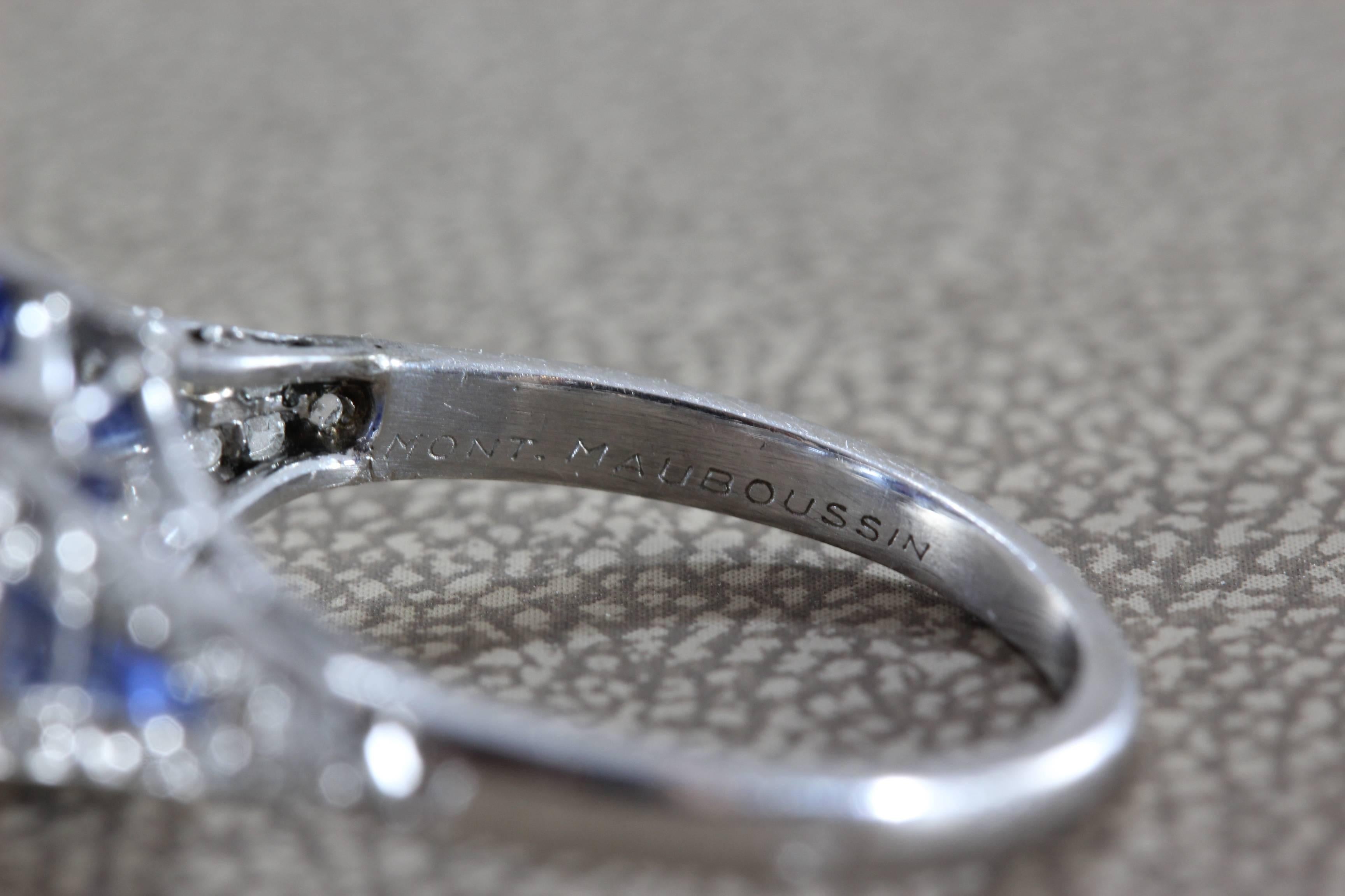 Mauboussin Sapphire Diamond Platinum Ring 3