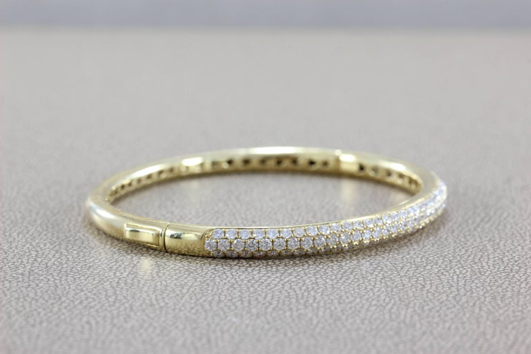Diamond Pave Gold Bracelet For Sale at 1stdibs