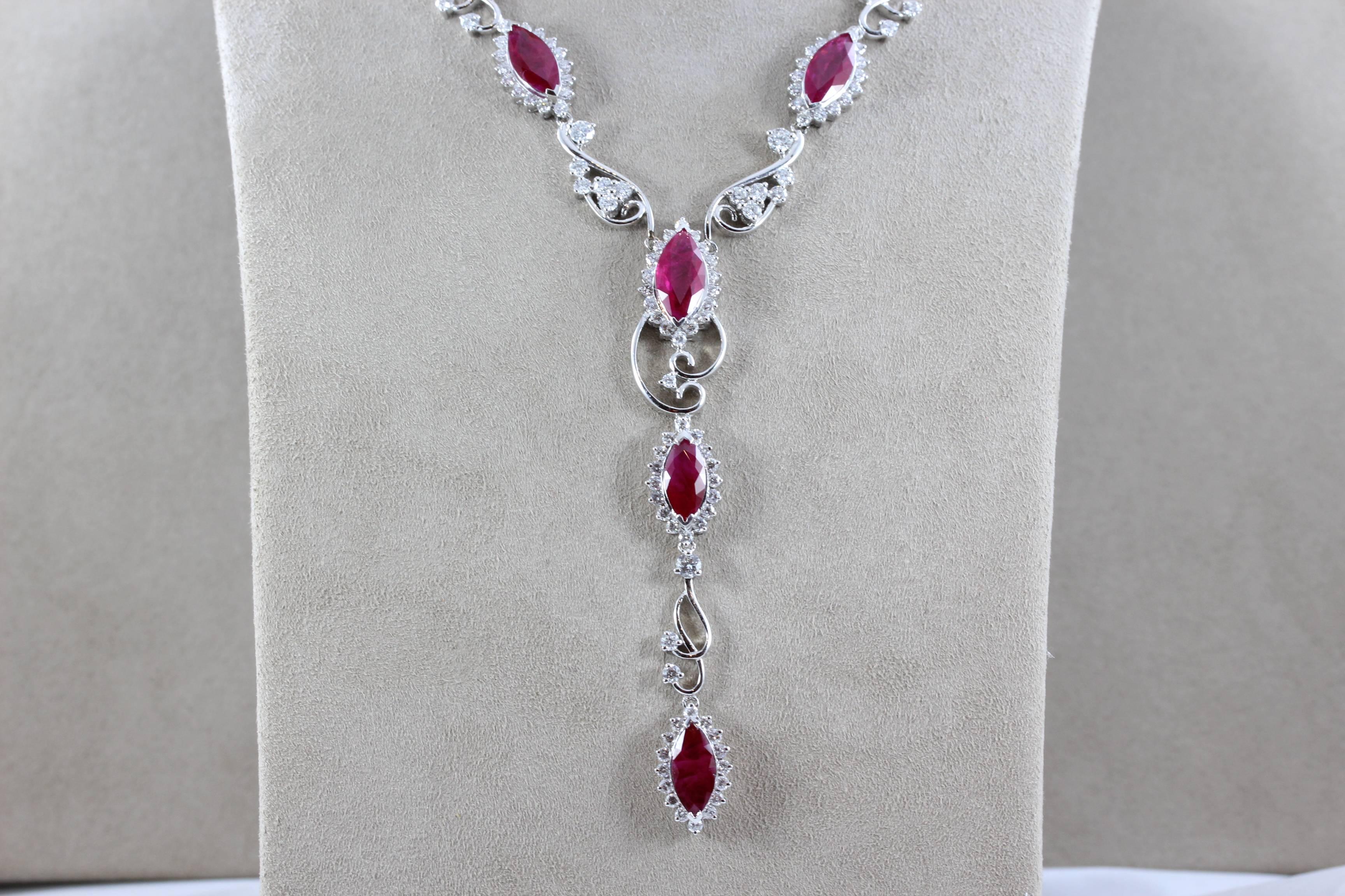 ruby drops necklace
