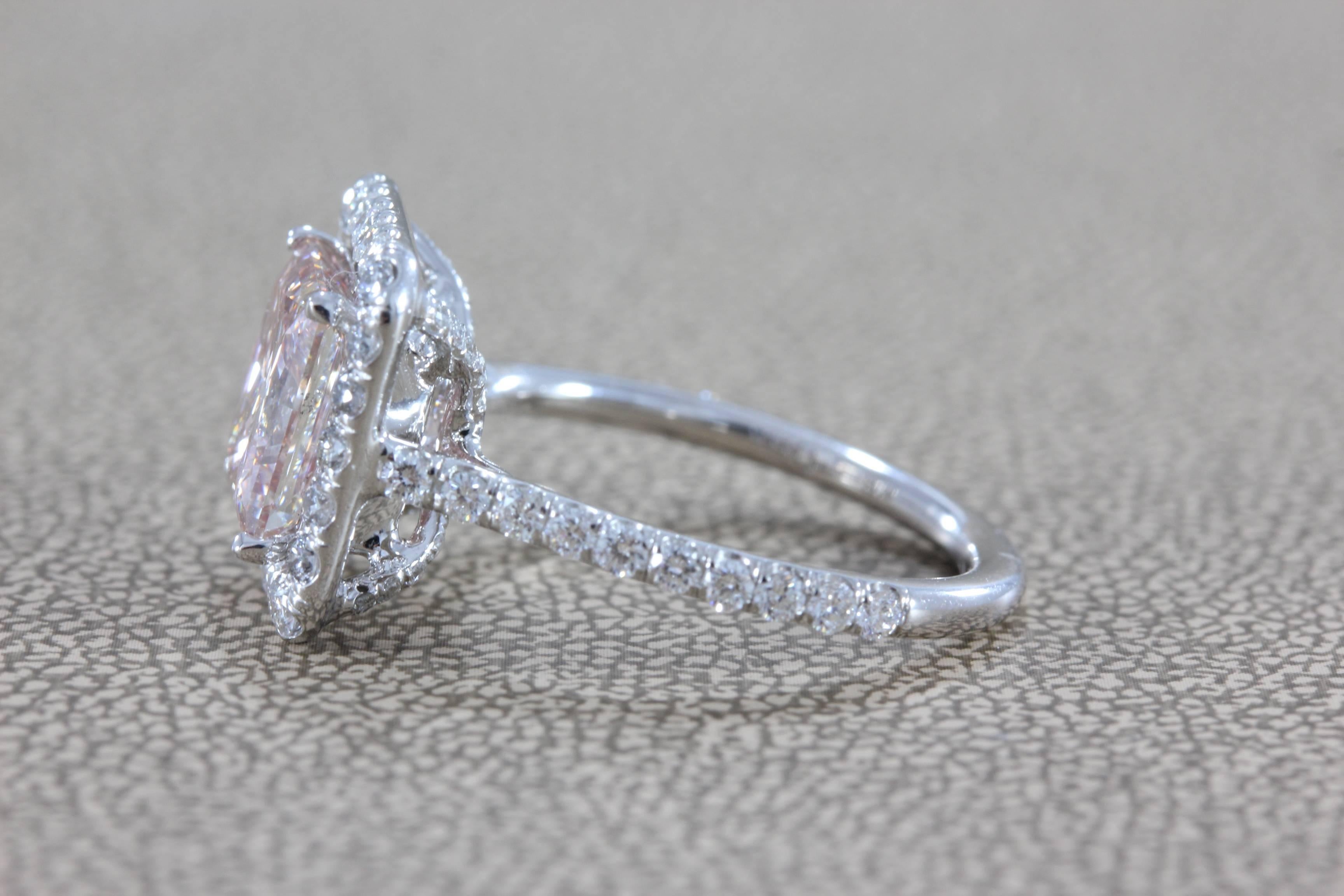 pink princess cut diamond ring