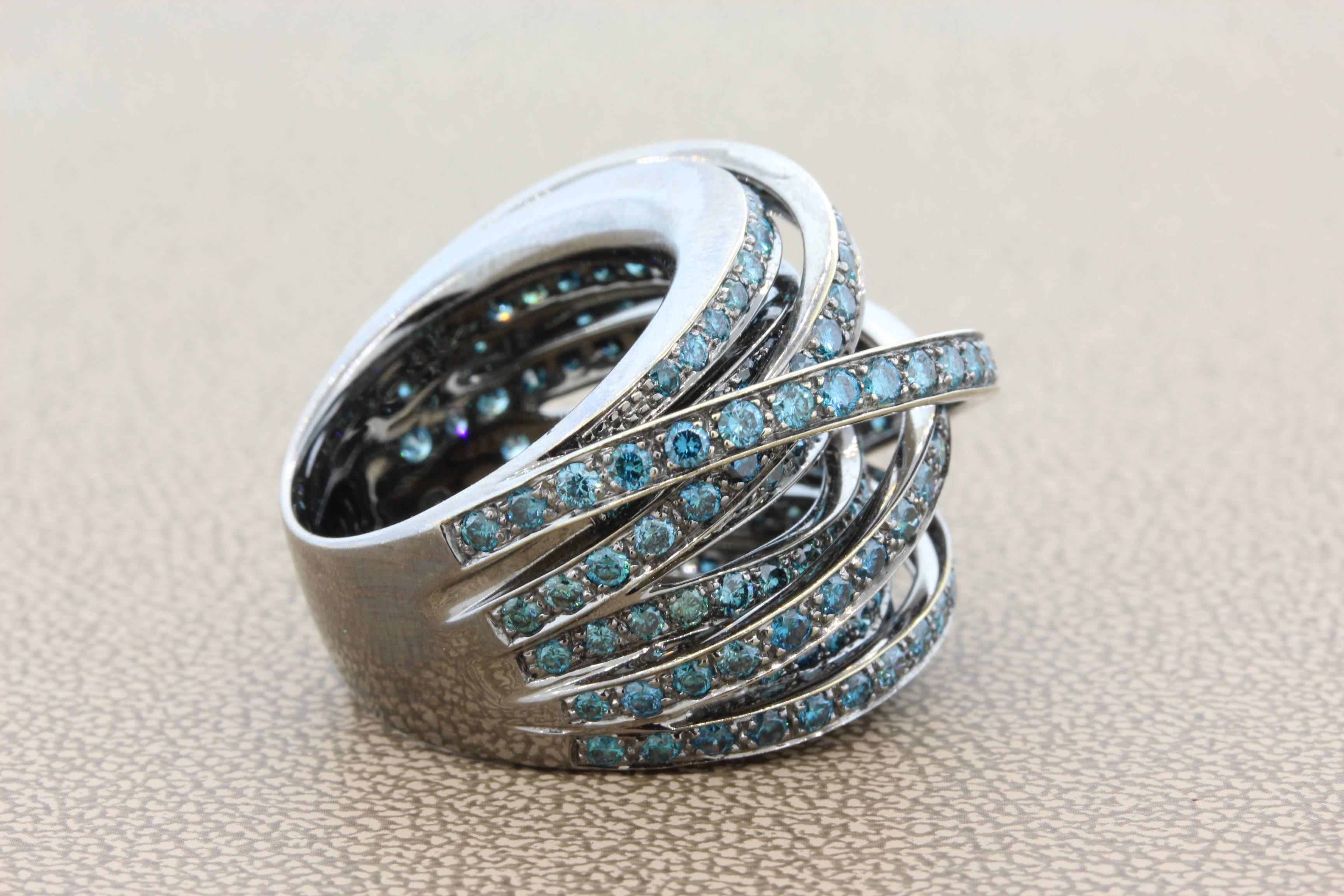 black ring with blue diamond