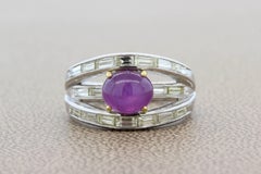 Star Ruby Diamond Platinum Ring