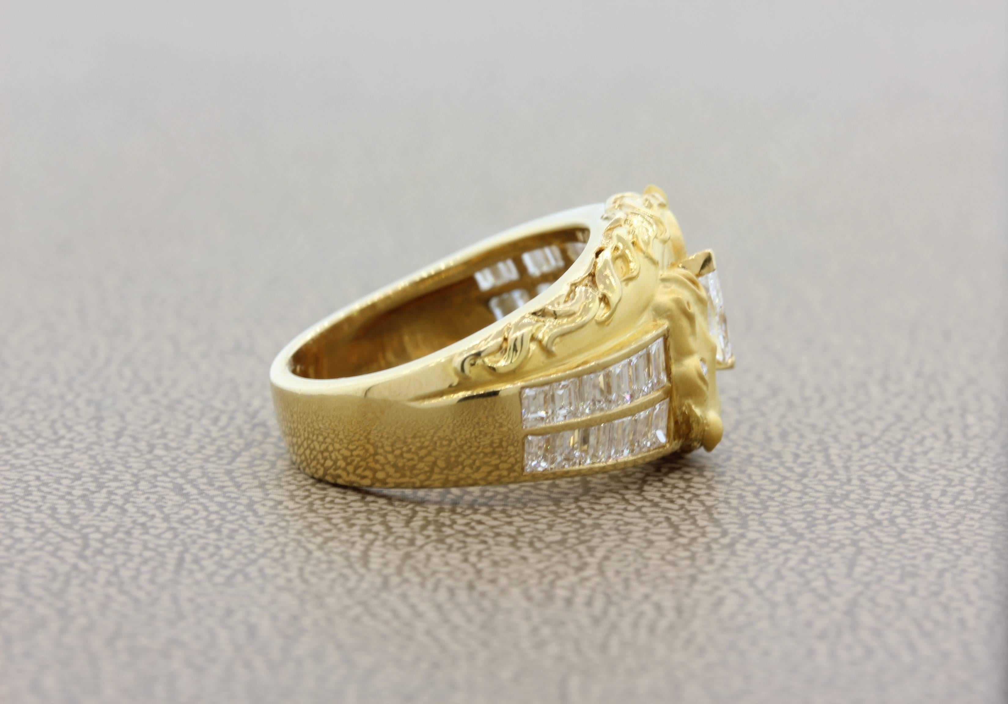 Carrera y Carrera Diamond Gold Stallion Ring In Excellent Condition In Beverly Hills, CA