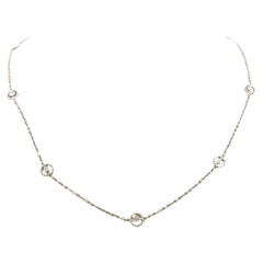 Diamond-by-the-Yard 18K White Gold Bezel-Set Necklace