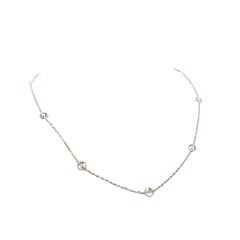 Diamond-by-the-Yard 18K White Gold Bezel-Set Necklace