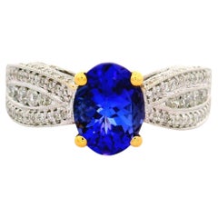 Tanzanite Diamond 18K Two-Tone Gold Ring