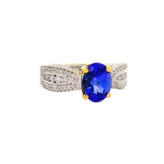 Tanzanite Diamond 18K Two-Tone Gold Ring