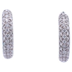 Diamond 18K White Gold Huggie Earrings