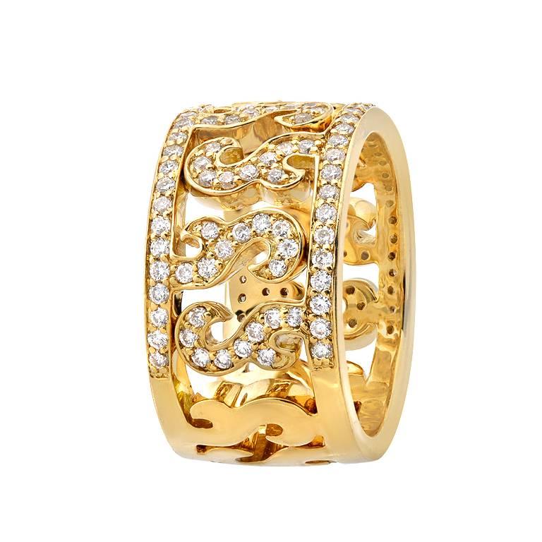A ring by designer Frederic Sage featuring 1.01 carats of round brilliant cut diamonds. Set in 18K yellow gold.

Currently ring size 7