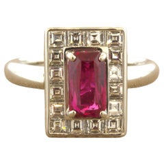 Anillo de platino con diamante rubí birmano de 1.50 quilates, certificado GIA