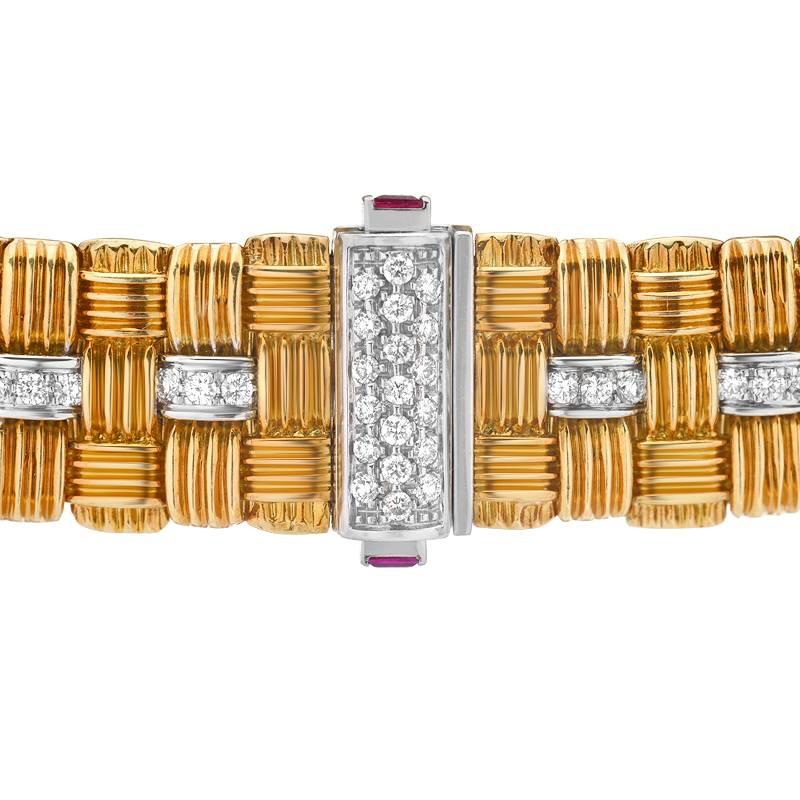 Roberto Coin Appassionata Diamant-Rubin-Gold-Armband im Zustand „Neu“ in Beverly Hills, CA