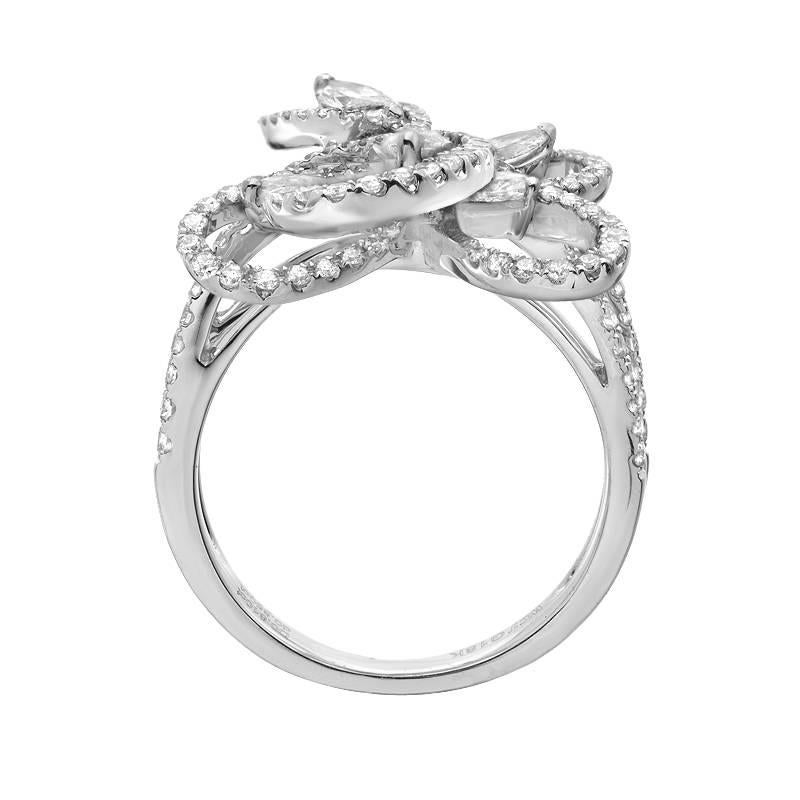 pave diamond flower ring