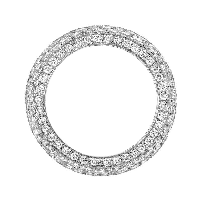 Diamond Pave Gold Eternity Band Ring In New Condition For Sale In Beverly Hills, CA