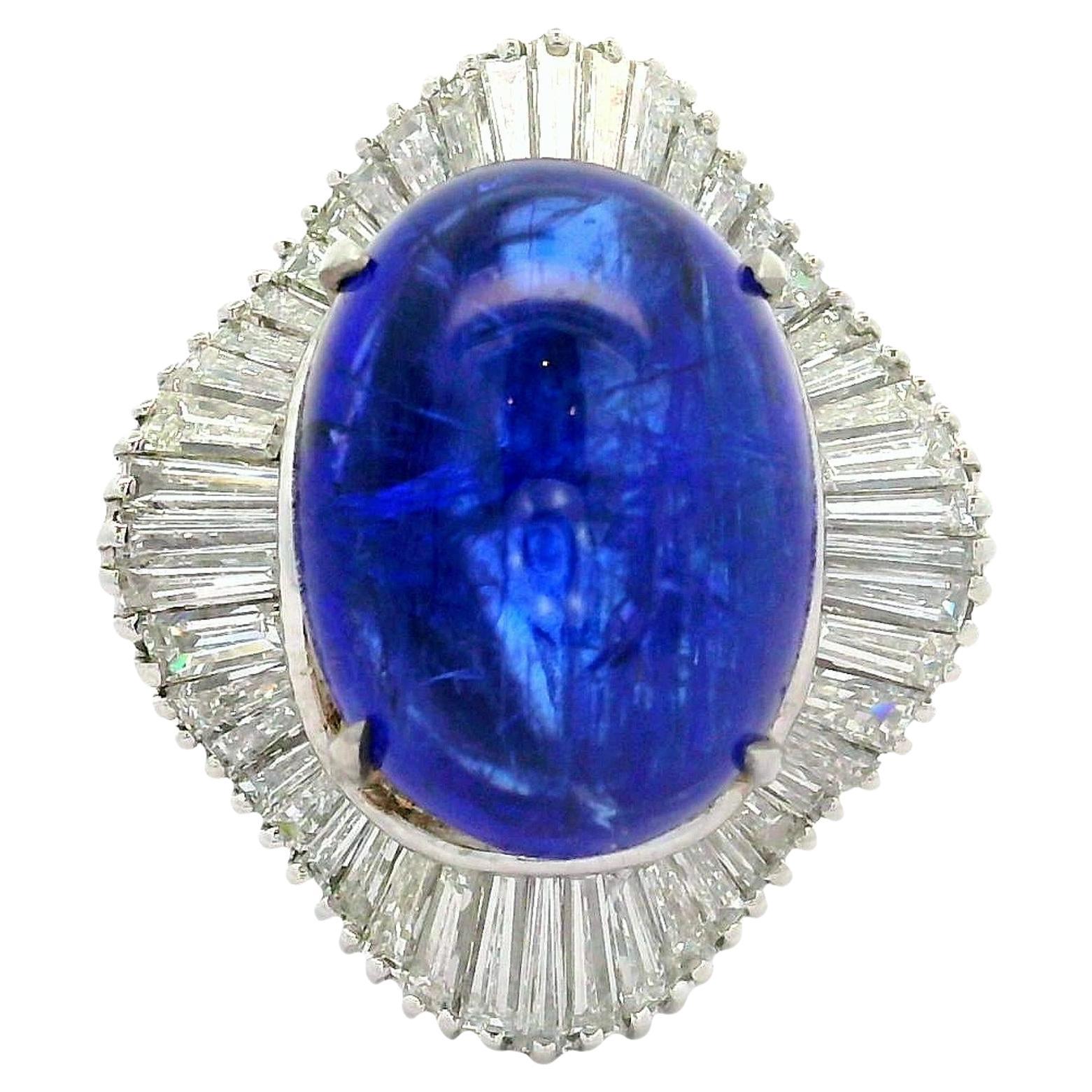 9.16 Carat Tanzanite Diamond Platinum Ballerina Ring For Sale
