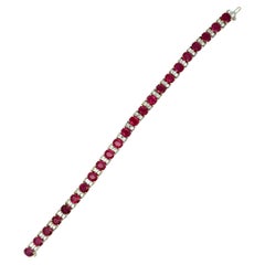 Superb Ruby Diamond 14k Two-Tone Gold Bracelet